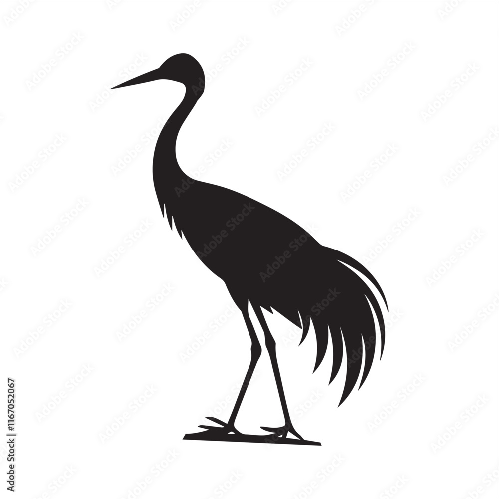 Obraz premium Heron Silhouette silhouette vector illustrations eps 10 black color high-quality fully editable file on a white background. 