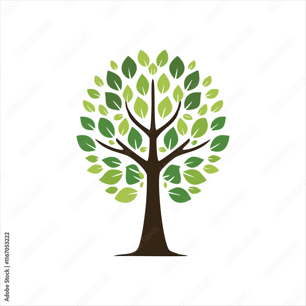 A simple flat vector style tree design illustration
A simple flat vector style tree design illustration
