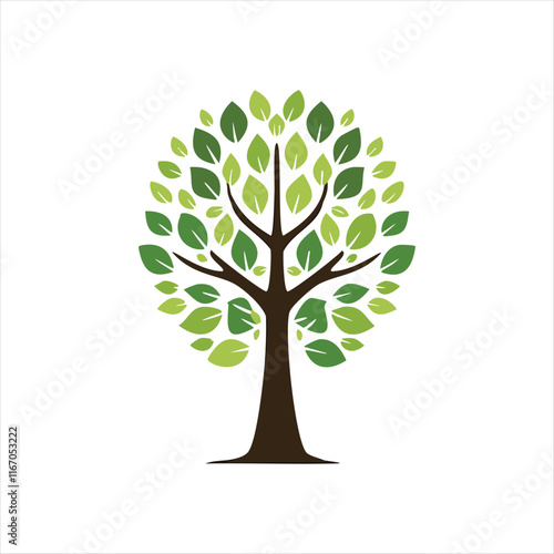 A simple flat vector style tree design illustration
