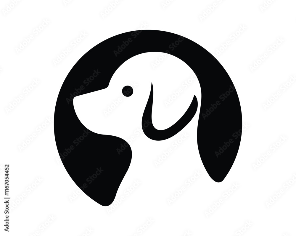 Dog logo side view silhouette icon, logo vector illustration Dog logo side view silhouette icon, logo vector illustration