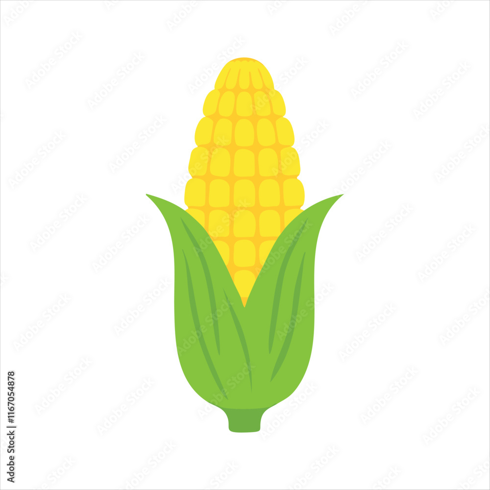 Obraz premium A Corn cobs flat vector white background design 