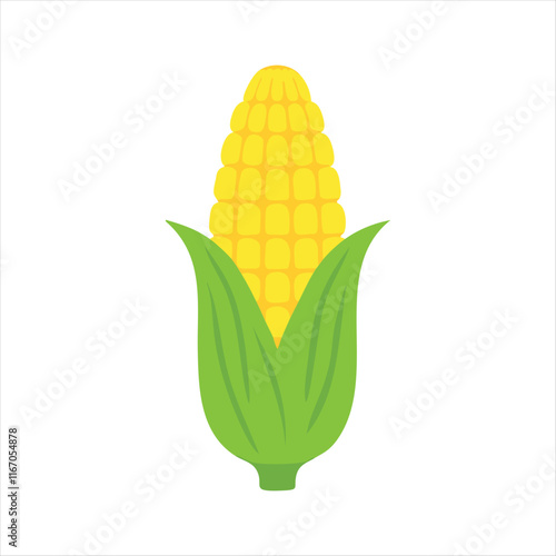 A Corn cobs flat vector white background design
