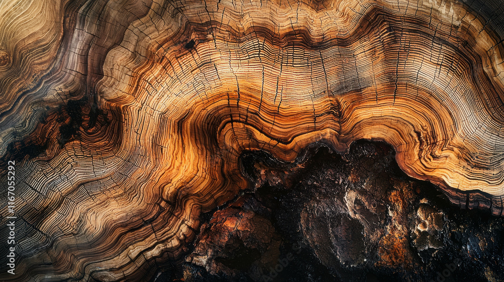 Cross Section of Timber Log Displaying Unique Patterns and Natural Colors Cross Section of Timber Log Displaying Unique Patterns and Natural Colors