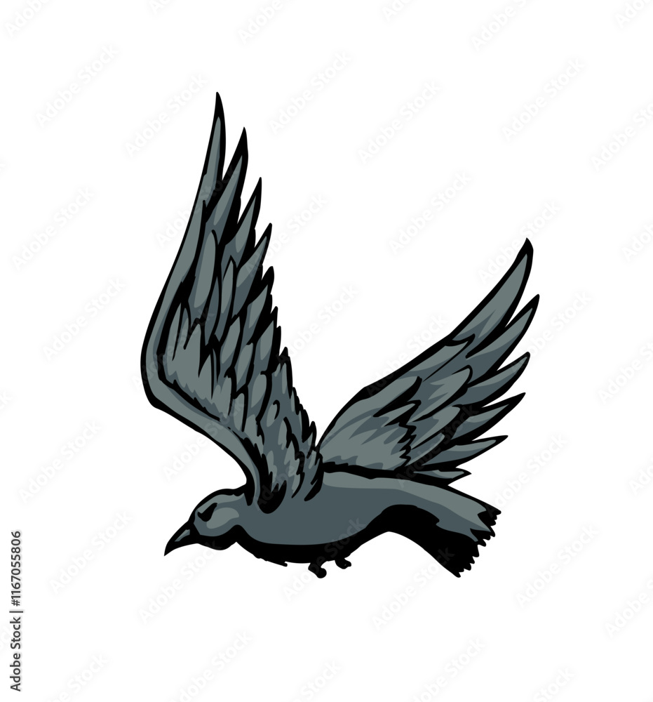 Obraz premium Vector drawing. Big flying bird