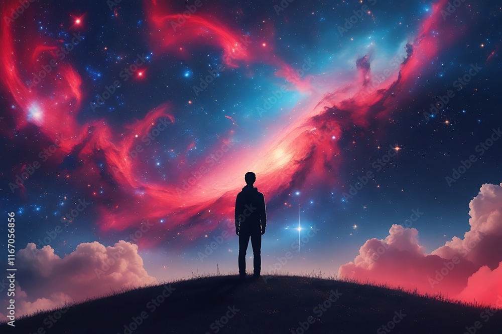 Experience tranquil beauty and infinite expanse of universe, sparking deep contemplation on mysterious marvels of life Experience tranquil beauty and infinite expanse of universe, sparking deep contemplation on mysterious marvels of life