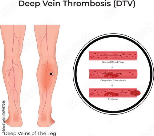 Deep Vein Thrombosis Design Vector Illustration