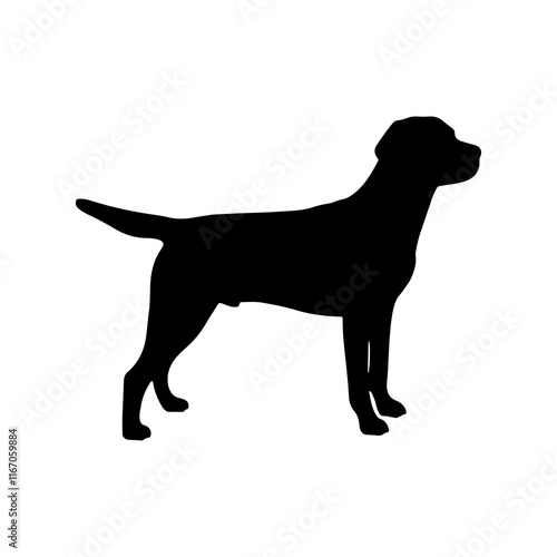 Side view black labrador retriever silhouette vector illustration design on white background.