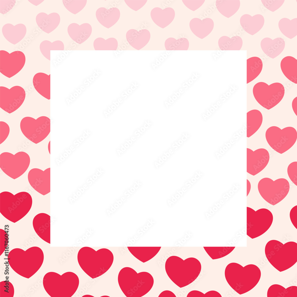 Decorative frame made of hearts. Happy Valentines Day. Background for banners, cards, flyers, social media wallpapers, etc Decorative frame made of hearts. Happy Valentines Day. Background for banners, cards, flyers, social media wallpapers, etc