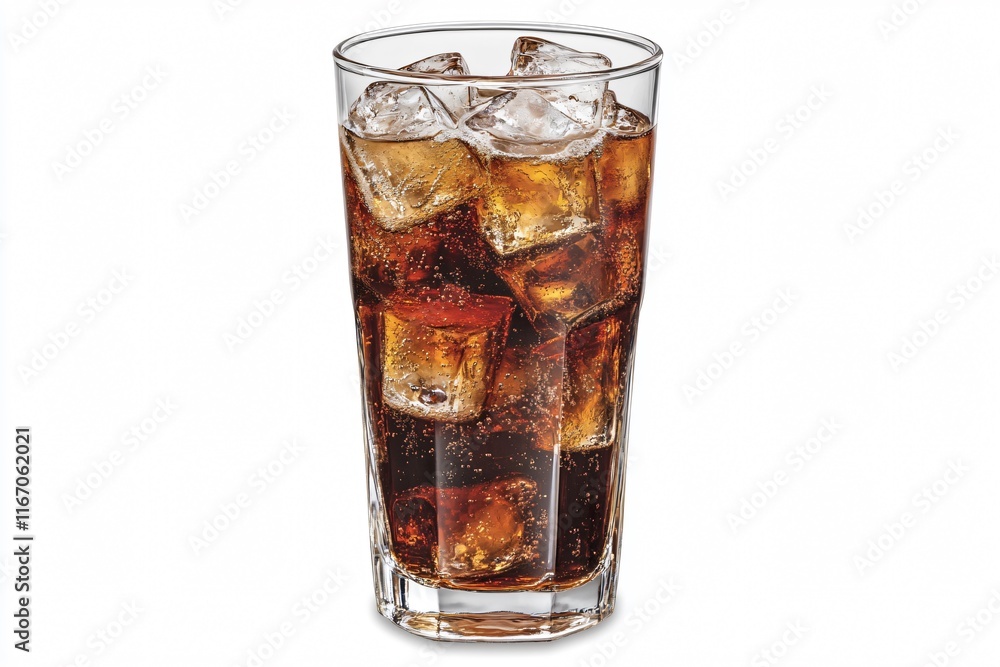 Refreshing Glass of Cola with Ice Cubes in a Clear Tumbler Refreshing Glass of Cola with Ice Cubes in a Clear Tumbler