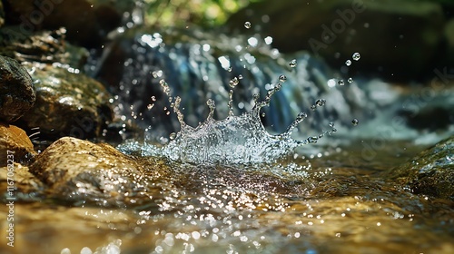 Wallpaper Mural Crystal Clear Cascade: A Captivating Close-Up of a Mountain Stream's Energetic Flow Torontodigital.ca