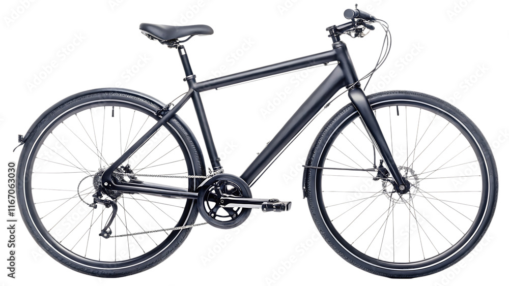 Obraz premium A black bike with a white background PNG.AI GENERATED