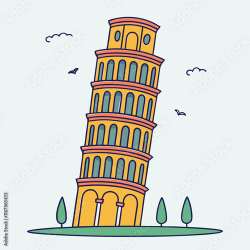 pisa tower illustration
