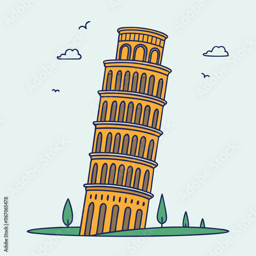 pisa tower illustration