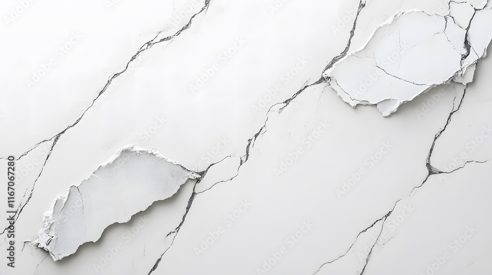 Fototapeta premium ヒビ割れた白い壁の抽象的なテクスチャー