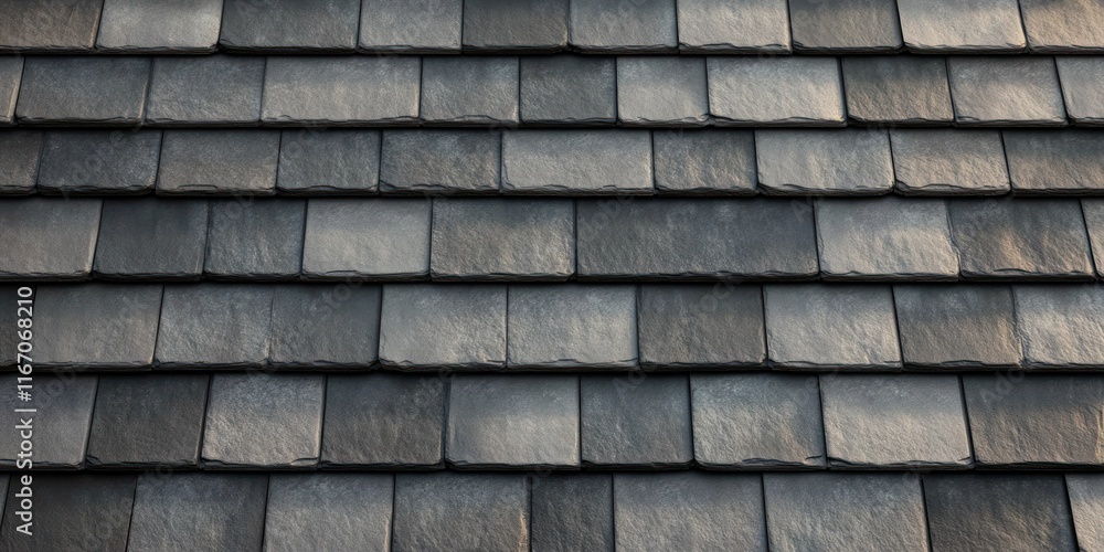 Close-up of Gray Slate Tiled Roof Architectural Texture Detail in Minimalist Design Close-up of Gray Slate Tiled Roof Architectural Texture Detail in Minimalist Design