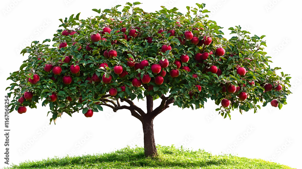 Lush Apple Tree with Ripe Red Apples Realistic Photo Image Lush Apple Tree with Ripe Red Apples Realistic Photo Image