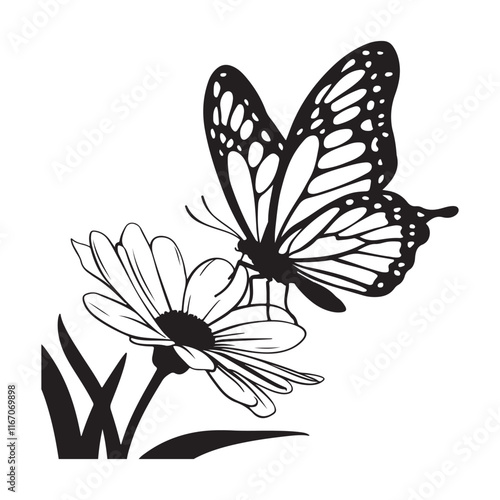 Black Flying butter icon set vector silhouette design isolated on a white background.