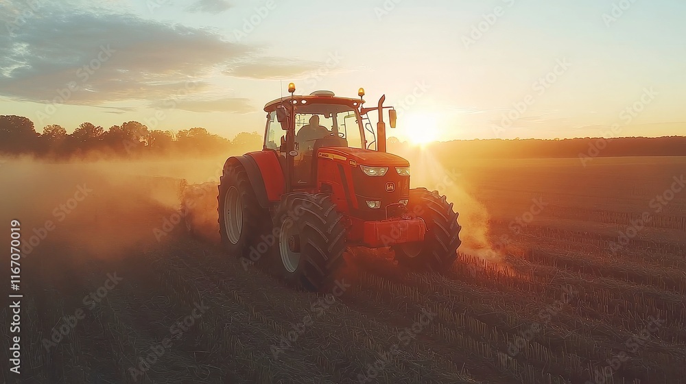 Tractor in a golden Maryland field at sunset, warm hues illuminating the landscape, symbolizing rural life and the beauty of farming at day's end. Tractor in a golden Maryland field at sunset, warm hues illuminating the landscape, symbolizing rural life and the beauty of farming at day's end.