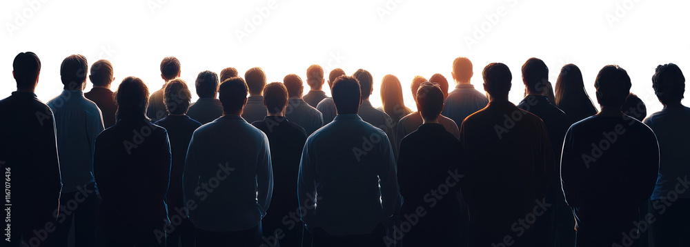 Fototapeta premium PNG Silhouette crowd people person silhouetted outdoors.