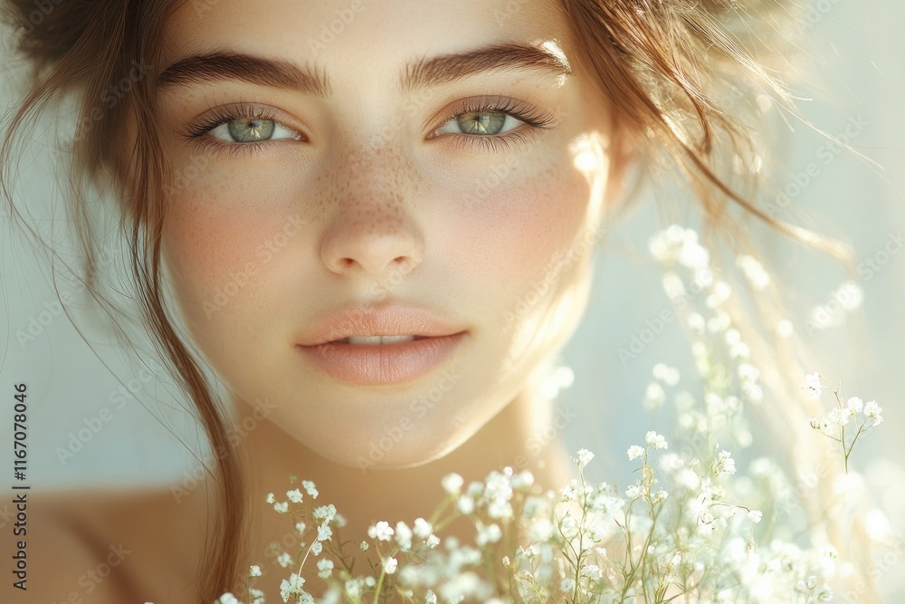 Bride with Wildflower Bouquet in Serene Setting