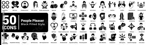 People Pleaser 50 icon set in filled style