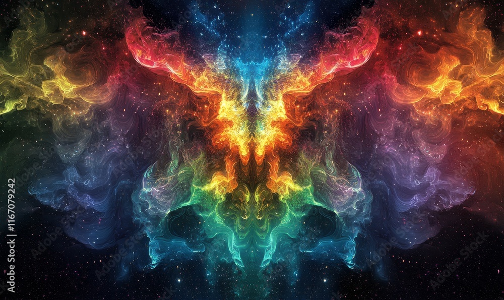 Cosmic Energy radiating in bright celestial colors, Generative AI Cosmic Energy radiating in bright celestial colors, Generative AI
