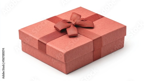 red gift box isolated on white background cutout
