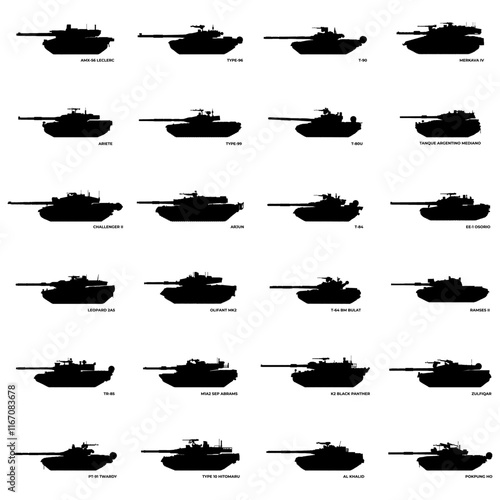 silhouette world main military battle tanks