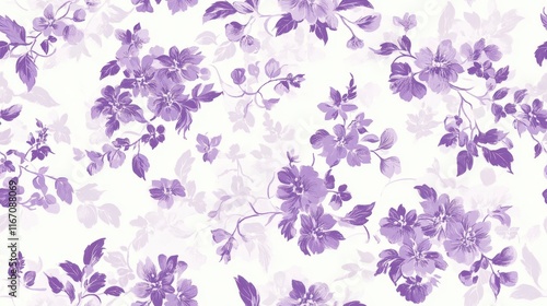 Lavender Floral Pattern Seamless Design for Textile