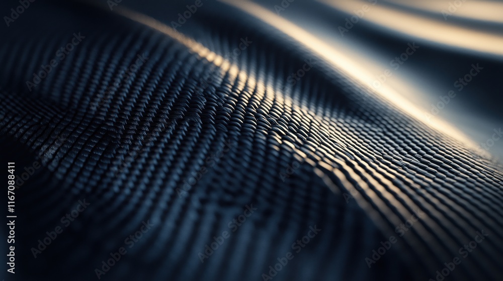 A close-up view of textured blue fabric with intricate patterns and soft folds. A close-up view of textured blue fabric with intricate patterns and soft folds.