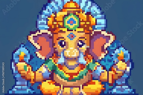 Ganesh Pixel art | Ganesh Chaturthi Festival | Hindus around the world | Vinayaka Chaturthi, Vinayaka Chavithi photo