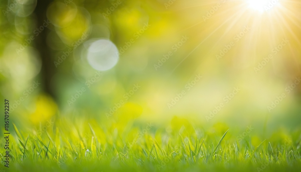 Fototapeta premium Sunny abstract green nature background and bokeh lights 6