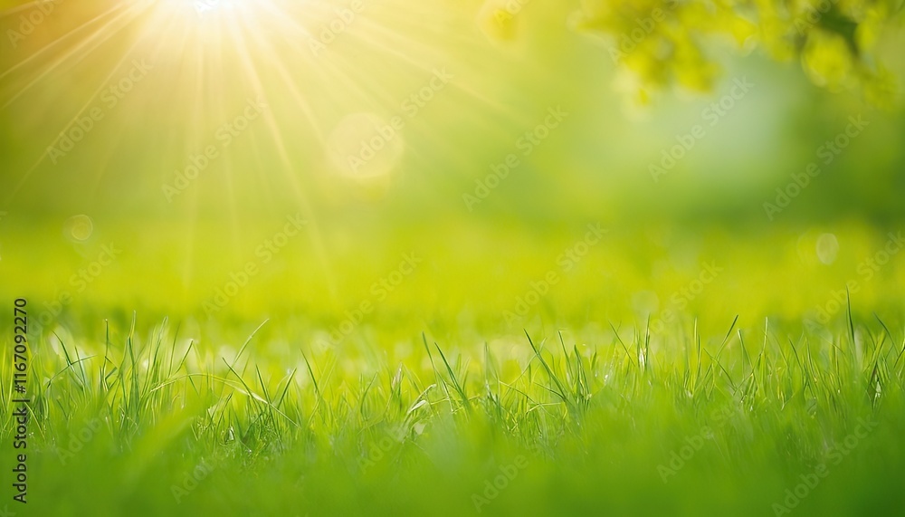 Sunny abstract green nature background and bokeh lights 3