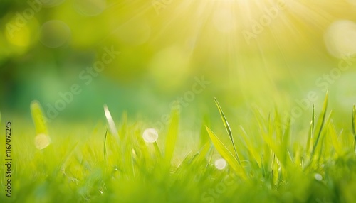 Sunny abstract green nature background and bokeh lights 4