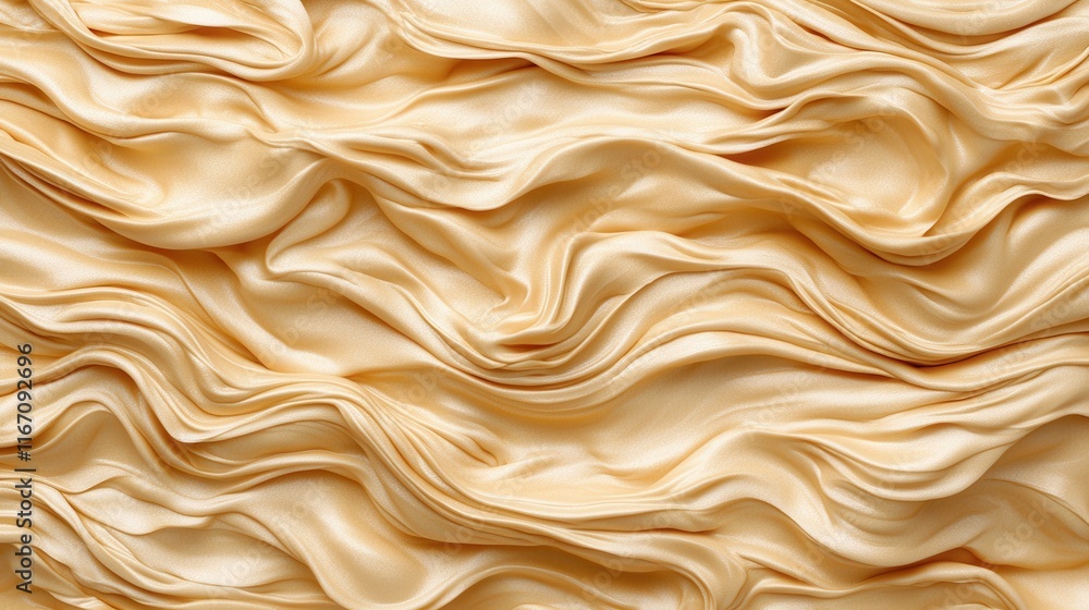 Luxurious Golden Silk Fabric with Soft Waves and Elegant Texture Luxurious Golden Silk Fabric with Soft Waves and Elegant Texture