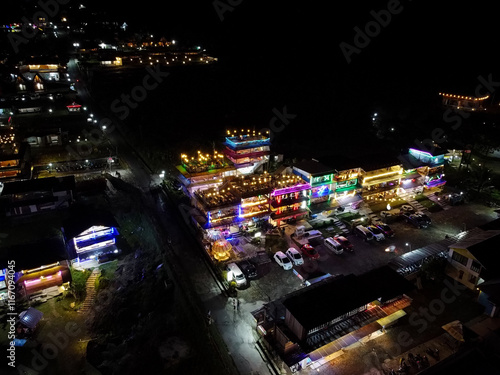 The drone view of Baturaden cityscape in Banyumas Regency, Central Java, Indonesia. It was taken on January 01, 2025 by a professional. It's a wonderful cityscape with a nice view photo