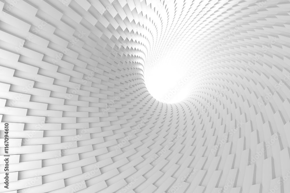 Abstract geometric tunnel with spiral pattern. 3d render Abstract geometric tunnel with spiral pattern. 3d render