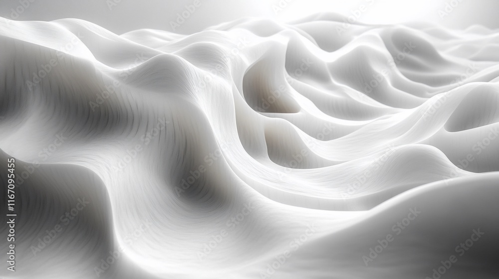 Obraz premium Abstract White Undulating Landscape Forms Design