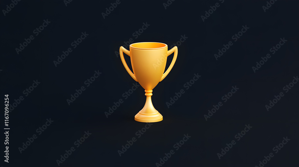 A golden trophy icon with a sleek front view, set against a simple black background, symbolizing achievement, success, and victory, ideal for showcasing awards, accomplishments, and celebrations in a A golden trophy icon with a sleek front view, set against a simple black background, symbolizing achievement, success, and victory, ideal for showcasing awards, accomplishments, and celebrations in a