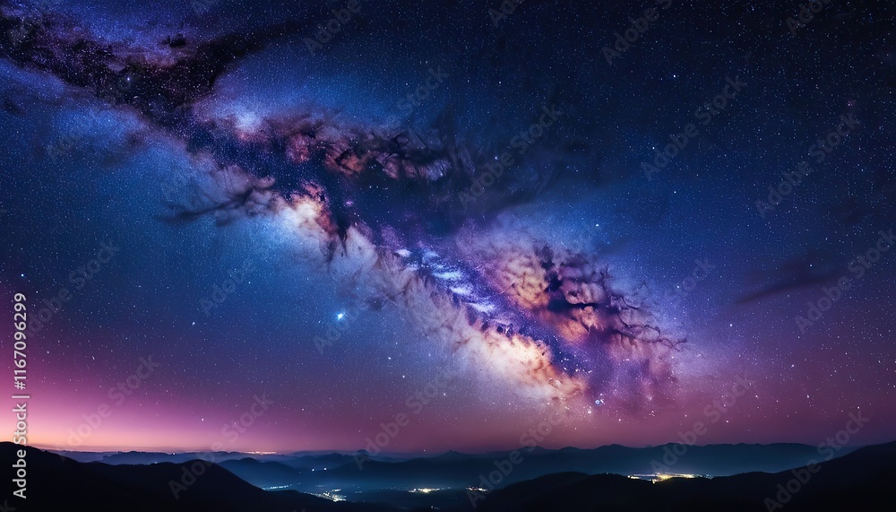 Fototapeta premium Photo backgrounds night sky with stars and clouds S7