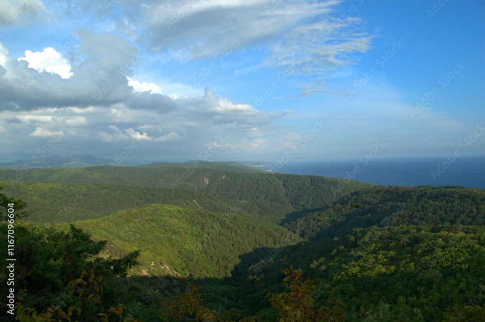 Naklejka premium landscape with clouds