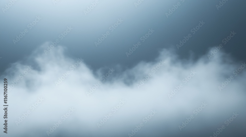Fototapeta premium Soft misty clouds against a moody blue background. Atmospheric concept for weather or dreamlike scenes