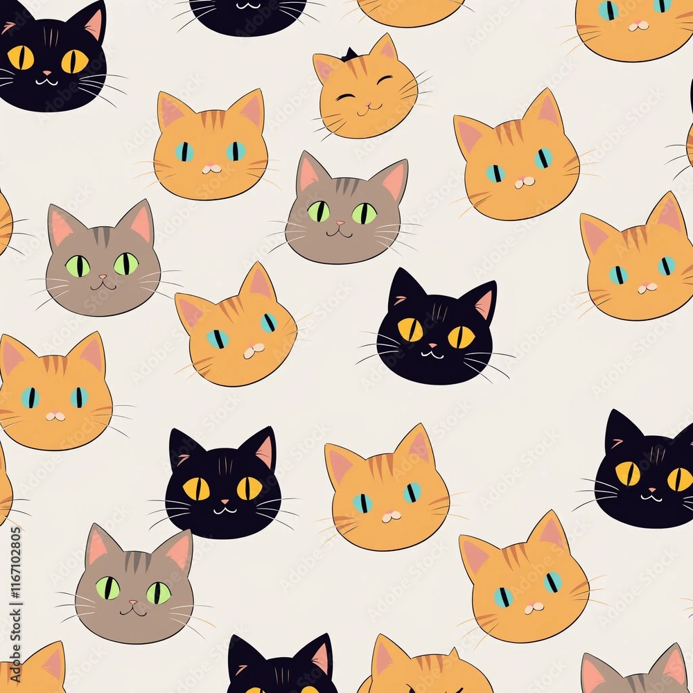 Fototapeta premium seamless pattern with cats