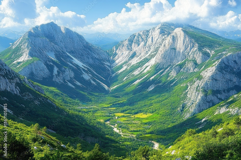 Majestic Mountain Landscape in Romanticism Style at Gola di Gorropu Canyon Supramonte Mountains Sardinia Italy Majestic Mountain Landscape in Romanticism Style at Gola di Gorropu Canyon Supramonte Mountains Sardinia Italy