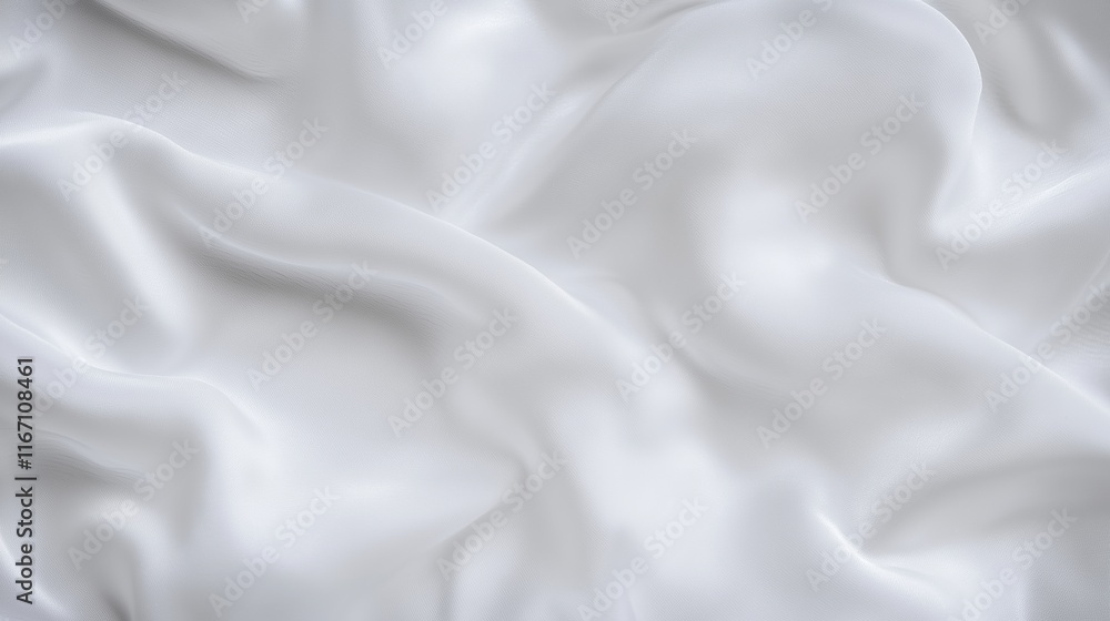 Fototapeta premium White smooth fabric folds with soft lighting. luxury and textile design