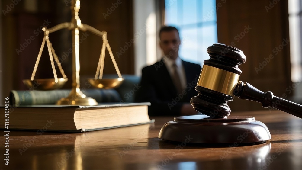 Gavel, scales of justice and law books Gavel, scales of justice and law books