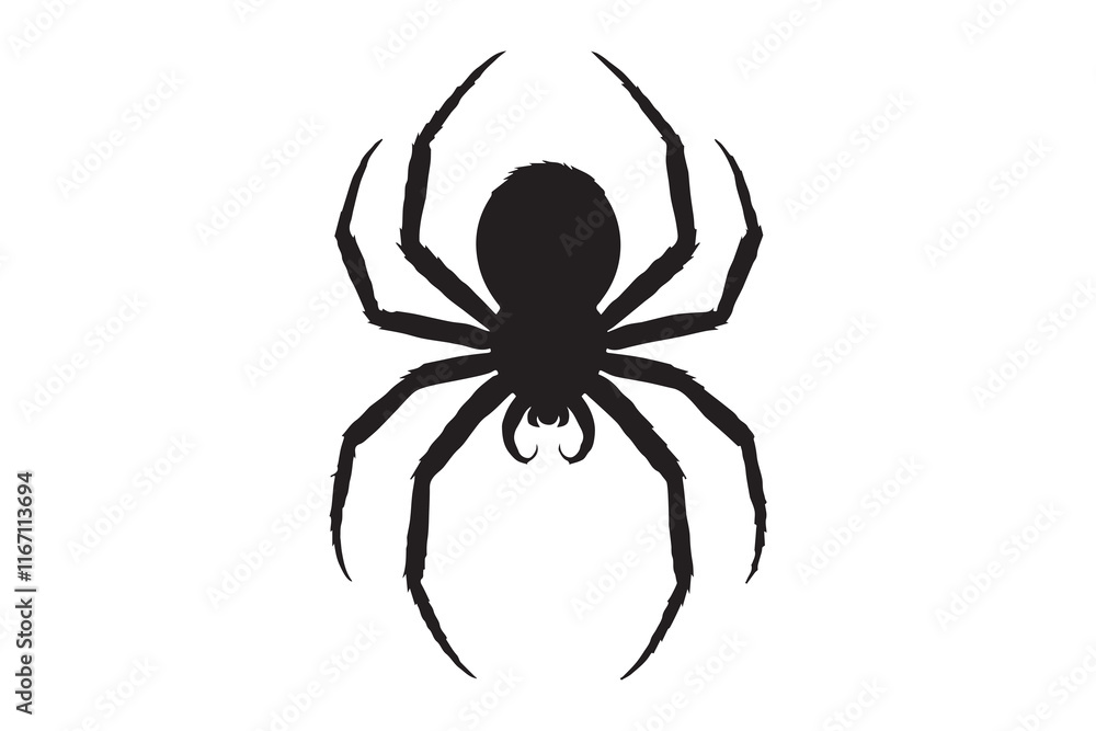 Spider vector and silhouette Spider vector and silhouette