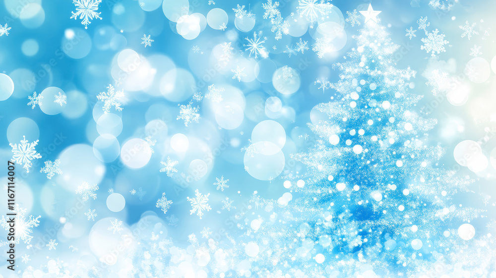 Light wave Christmas tree with snowflakes Light wave Christmas tree with snowflakes