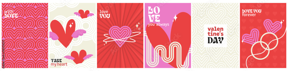 Ταπετσαρία valentine's day poster set