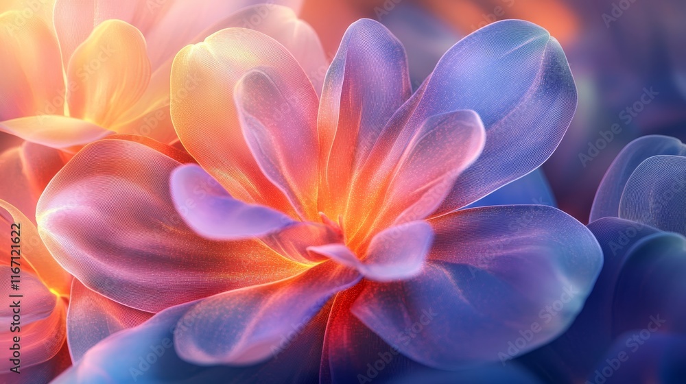Surreal glowing petal gradients with radiant luminous highlights, Generative AI Surreal glowing petal gradients with radiant luminous highlights, Generative AI